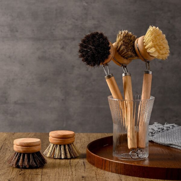 Wooden Dish Scrub Brush With Replaceable Head - Image 7