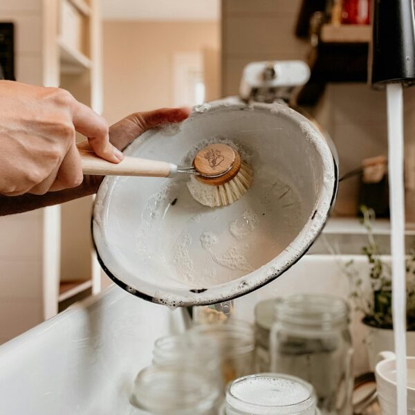 Wooden Dish Scrub Brush With Replaceable Head