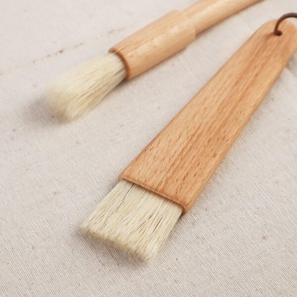 Pastry Brushes with Natural Bristles and Wooden Handle