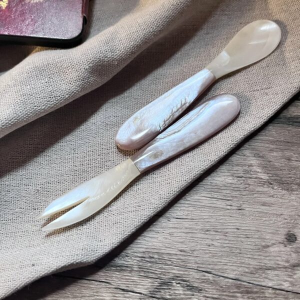 Mini Mother of Pearl Shell Spoon and Fork Set